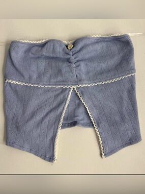Tilly's Lavender Strapless Crop Top with White Trim